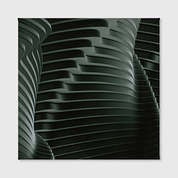 Холст квадратный Наноброня - чёрные волнообразные пластины, цвет: 3D-принт — фото 2