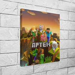 Холст квадратный Артем Minecraft, цвет: 3D-принт — фото 2