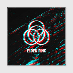 Холст квадратный Elden Ring в стиле glitch и баги графики на темном, цвет: 3D-принт — фото 2