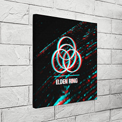 Холст квадратный Elden Ring в стиле glitch и баги графики на темном, цвет: 3D-принт — фото 2