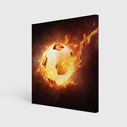 Картина квадратная Футбольный мяч огонь