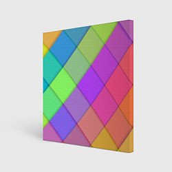 Холст квадратный Геометрический узор из квадратов, цвет: 3D-принт