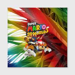 Холст квадратный Tiger-Bowser - Super Mario 3D World, цвет: 3D-принт — фото 2