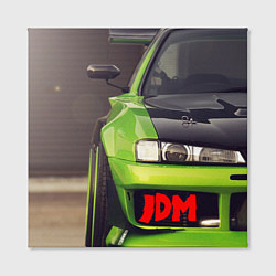 Холст квадратный JDM машина зеленая тюнингованная, цвет: 3D-принт — фото 2