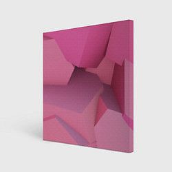 Холст квадратный Розовые геометрические фигуры, цвет: 3D-принт
