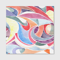Холст квадратный Буйство красок акварель, цвет: 3D-принт — фото 2