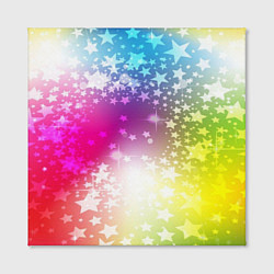 Холст квадратный Звезды на радужном фоне, цвет: 3D-принт — фото 2
