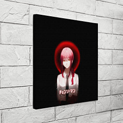 Холст квадратный Человек-бензопила Макима на чёрном фоне, цвет: 3D-принт — фото 2