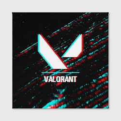 Холст квадратный Valorant в стиле glitch и баги графики на темном ф, цвет: 3D-принт — фото 2