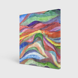 Картина квадратная Красочные волны акварель
