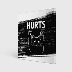 Картина квадратная Группа Hurts и рок кот
