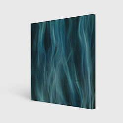 Картина квадратная Прерывистый абстрактный синий дым во тьме