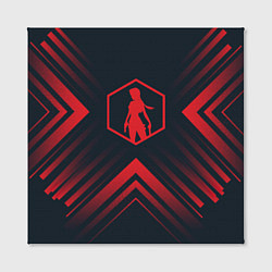 Холст квадратный Красный символ Tomb Raider на темном фоне со стрел, цвет: 3D-принт — фото 2