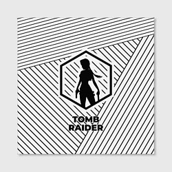 Холст квадратный Символ Tomb Raider на светлом фоне с полосами, цвет: 3D-принт — фото 2