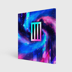 Холст квадратный Paramore неоновый космос, цвет: 3D-принт
