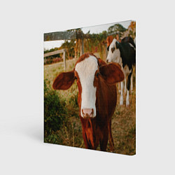 Картина квадратная Милая коровка