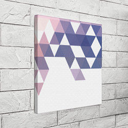 Холст квадратный Розово-фиолетовый паттерн и белый фон, цвет: 3D-принт — фото 2