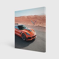 Картина квадратная Chevrolet Corvette - Motorsport - Desert