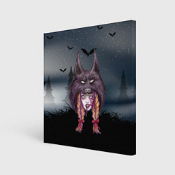 Картина квадратная Девушка в скальпеле волка