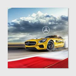 Холст квадратный Mercedes AMG V8 Biturbo на трассе, цвет: 3D-принт — фото 2
