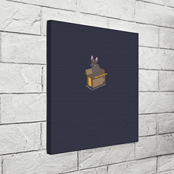 Холст квадратный Кошка в коробке, цвет: 3D-принт — фото 2
