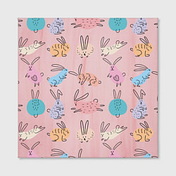 Холст квадратный Много кроликов, цвет: 3D-принт — фото 2