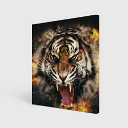 Картина квадратная Оскал тигра
