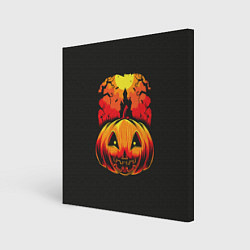 Холст квадратный Тыква на Хэллоуин, цвет: 3D-принт