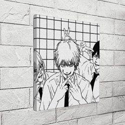 Холст квадратный Человек бензопила - Кадр манги, цвет: 3D-принт — фото 2