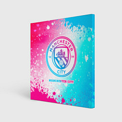 Картина квадратная Manchester City neon gradient style
