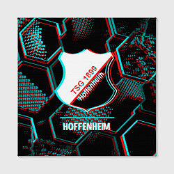 Холст квадратный Hoffenheim FC в стиле glitch на темном фоне, цвет: 3D-принт — фото 2