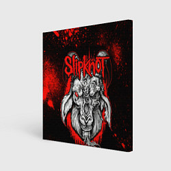 Холст квадратный Slipknot - красный козел, цвет: 3D-принт