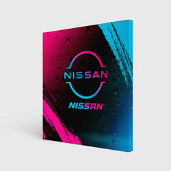 Картина квадратная Nissan - neon gradient