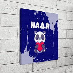 Холст квадратный Надя панда с сердечком, цвет: 3D-принт — фото 2
