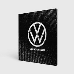 Картина квадратная Volkswagen с потертостями на темном фоне