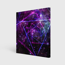 Картина квадратная Triangle space - Neon - Geometry