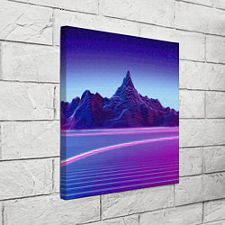 Холст квадратный Neon mountains - Vaporwave, цвет: 3D-принт — фото 2
