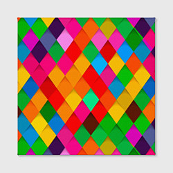 Холст квадратный Цветные лоскуты - пэчворк, цвет: 3D-принт — фото 2
