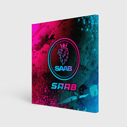 Картина квадратная Saab - neon gradient