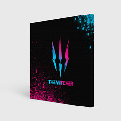 Холст квадратный The Witcher - neon gradient, цвет: 3D-принт