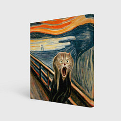 Картина квадратная Нейросеть - крик кота