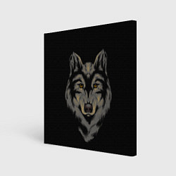 Холст квадратный Голова серого волка, цвет: 3D-принт