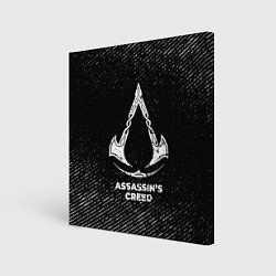 Картина квадратная Assassins Creed с потертостями на темном фоне