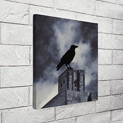 Холст квадратный Halloween - силуэт ворона, цвет: 3D-принт — фото 2