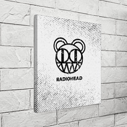 Холст квадратный Radiohead с потертостями на светлом фоне, цвет: 3D-принт — фото 2