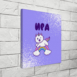 Холст квадратный Ира кошка единорожка, цвет: 3D-принт — фото 2