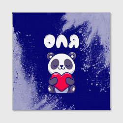Холст квадратный Оля панда с сердечком, цвет: 3D-принт — фото 2