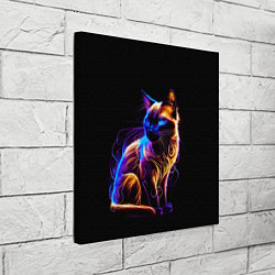 Холст квадратный Неоновый сиамский котёнок, цвет: 3D-принт — фото 2
