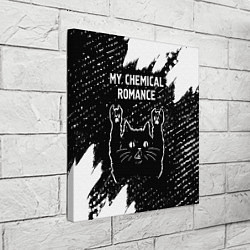 Холст квадратный Группа My Chemical Romance и рок кот, цвет: 3D-принт — фото 2