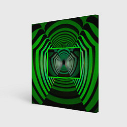 Картина квадратная Зелёный туннель - оптическая иллюзия